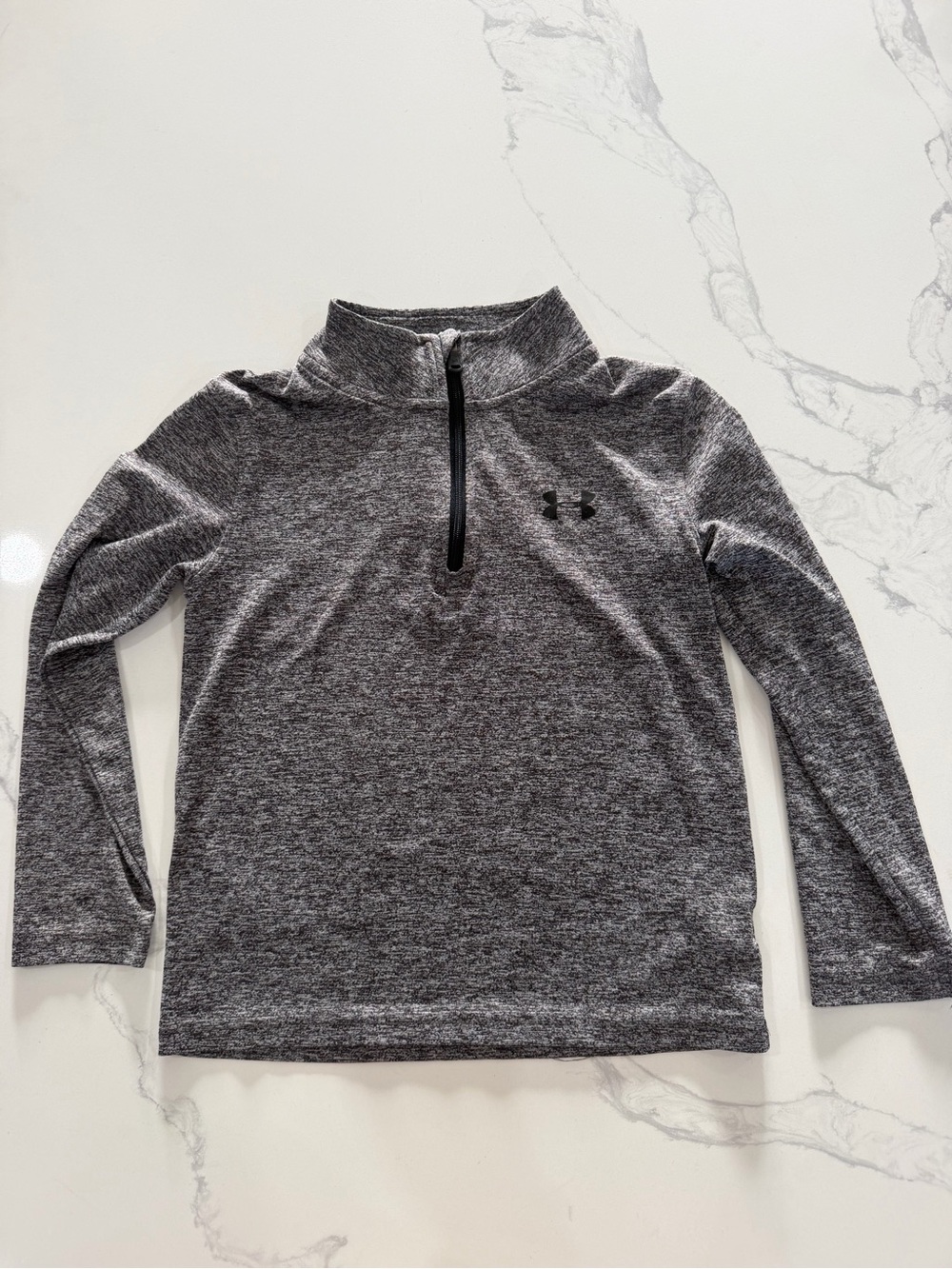 Under Armour Boys Size 6 Heathered Gray Quarter-Zip Pullover Long Sleeve Shirt